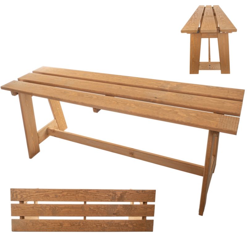 Ławka Ogrodowa KADAX Drewniana Parkowa Bez Oparcia 119 cm Ławeczka Taras Solidna 1szt.