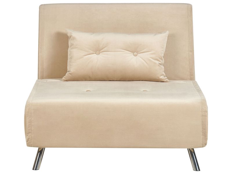 Sofa rozkładana Farris Piaskowy Welur 1 szt.