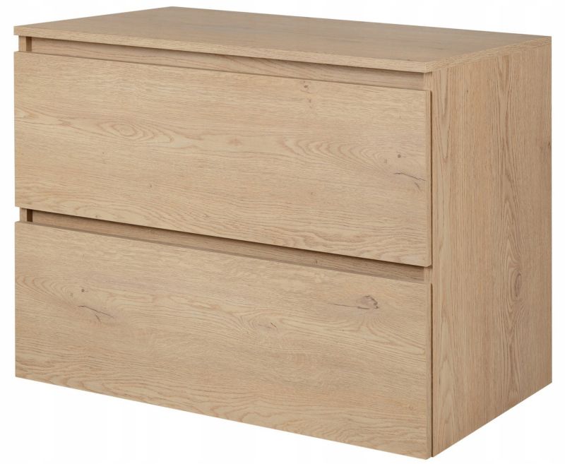 Szafka pod umywalkę Furnidea 80 cm dąb jasny wisząca z blatem Simple 1 szt.