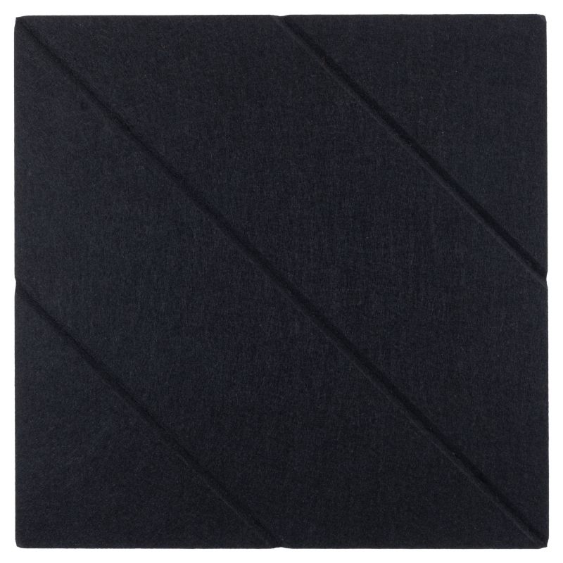 Panel filcowy ścienny dekoracyjny Multidecor Felly 40 x 40 cm 9 mm kwadrat ryflowany czarny 2 szt.