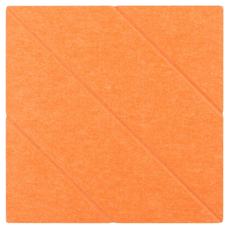 Panel filcowy ścienny dekoracyjny Multidecor Felly 40 x 40 cm 9 mm kwadrat ryflowany pomarańczowy 2 szt.