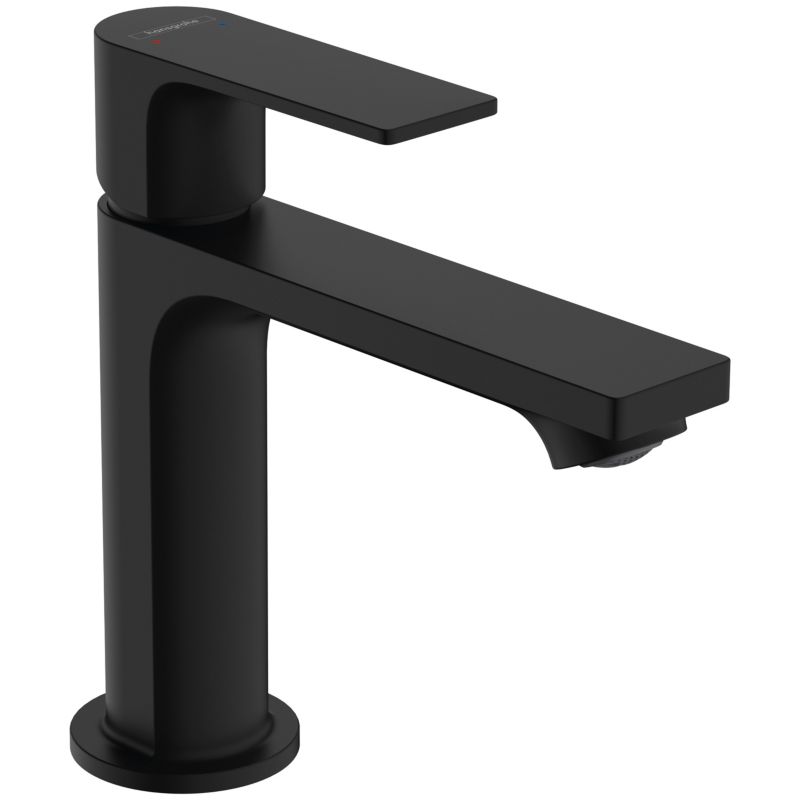 Bateria umywalkowa Hansgrohe Rebris E 110 z kompletem odpływowym czarny matowy 1 szt.