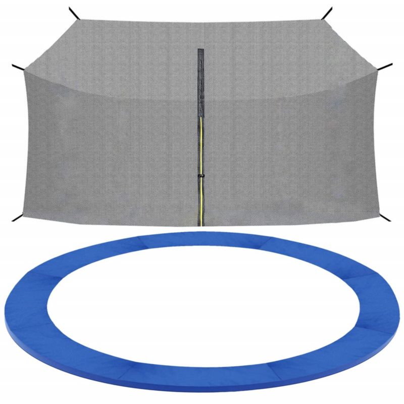 Siatka do trampoliny wewnętrzna z osłoną na sprężyny Springos 305 cm 10 FT niebieska 1 kpl.