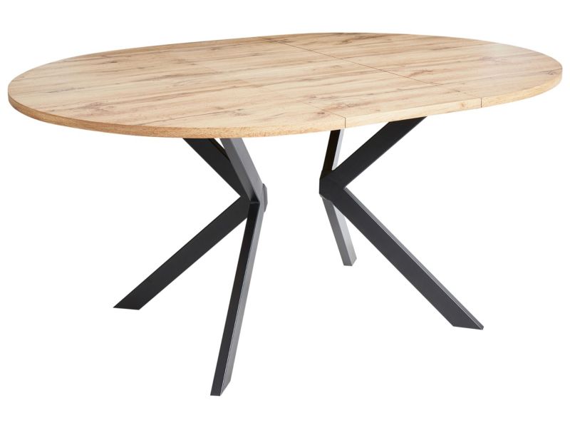 Stół do jadalni rozkładany Carlea Jasnobrązowy 120/160 cm 120 cm 1 szt.