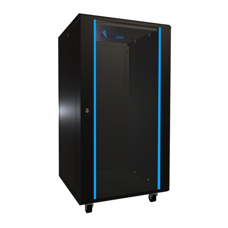Szafa rack Extralink 22U 600x600 Czarna stojąca