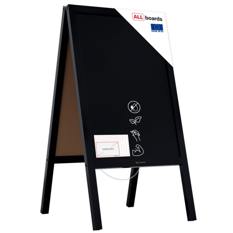 Potykacz stojak kredowy 150x61 cm ALLboards rama czarna 1 szt.