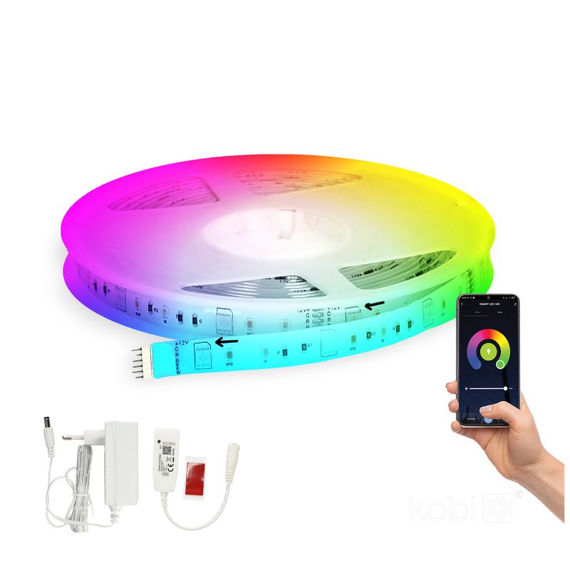 Taśma LED smart Kobi 24W 5m RGB CCT Wi-Fi IP 20 1 kpl.