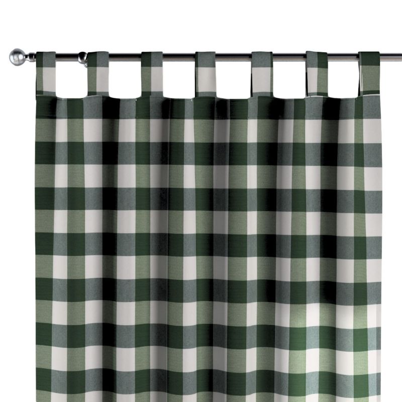 Zasłona na szelkach 1 szt. 130 x 245 cm Dekoria zielono-biała krata (5,5x5,5cm) 1 szt.