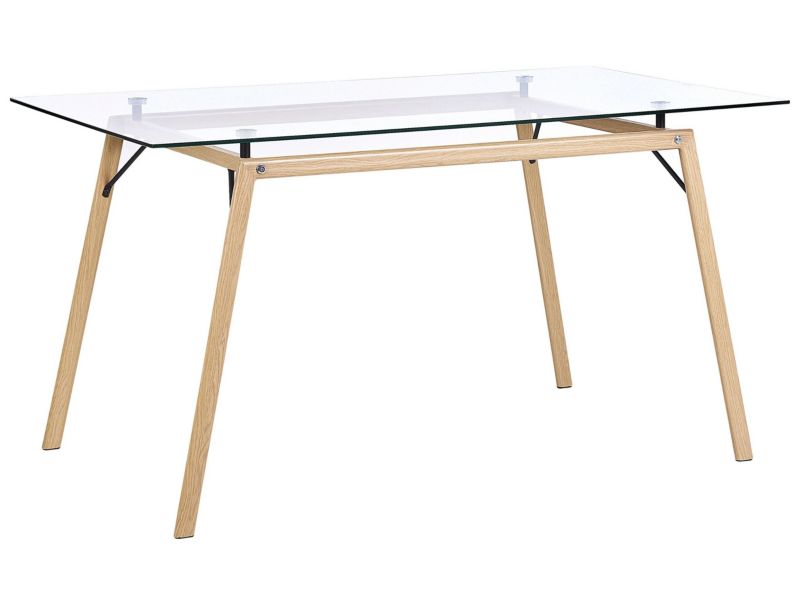 Stół do jadalni Kamina 80 cm 140 cm Przezroczysty 1 szt.