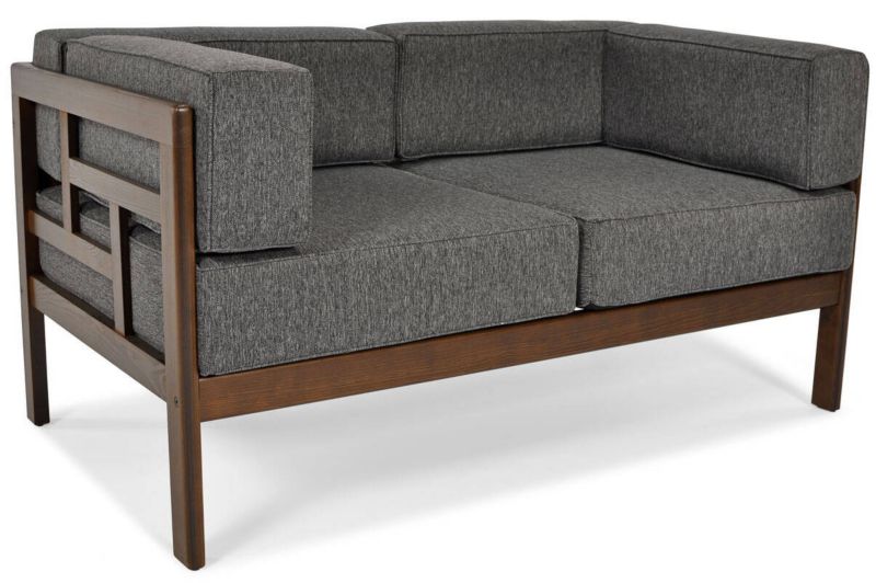 Sofa ogrodowa Bettso Eden tapicerowana na drewnianym stelażu grafit 1szt.