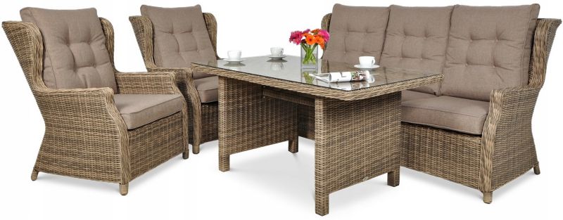 Zestaw Mebli Ogrodowych Focus Garden Wypoczynkowych Technorattan Trivento Sofa Brązowy 1 szt