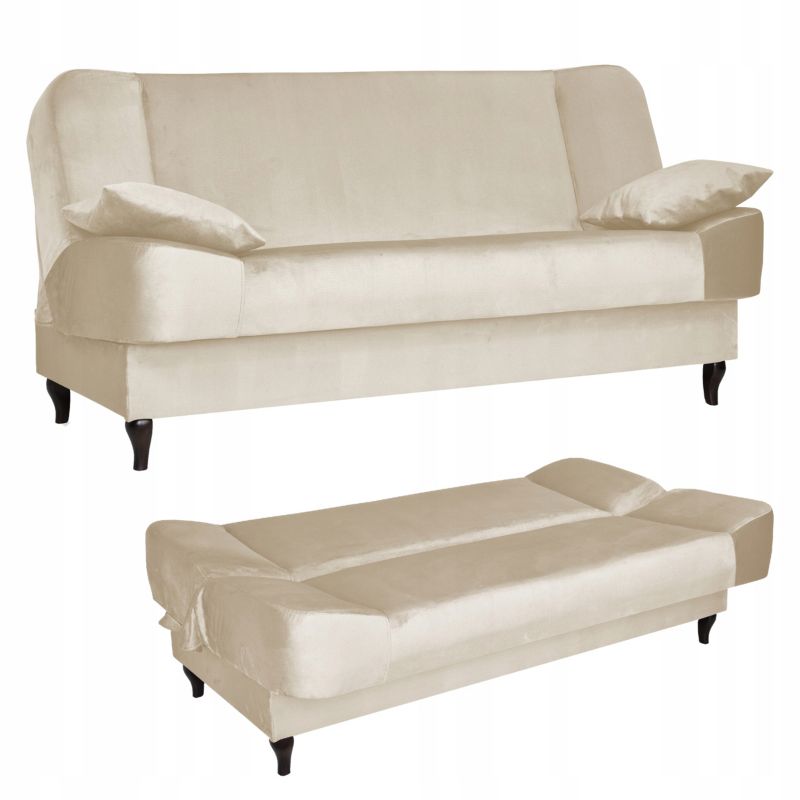 Sofa do salonu rozkładana z poduszkami Family Meble Sara beżowa 1szt