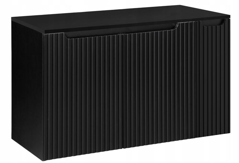Szafka pod umywalkę łazienkowa Furnidea Nova Black czarna z blatem 100 cm ryflowana 1 szt.