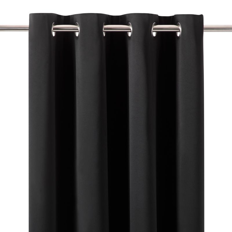 Zasłona GoodHome zaciemniająca Vestris 140 x 260 cm czarna