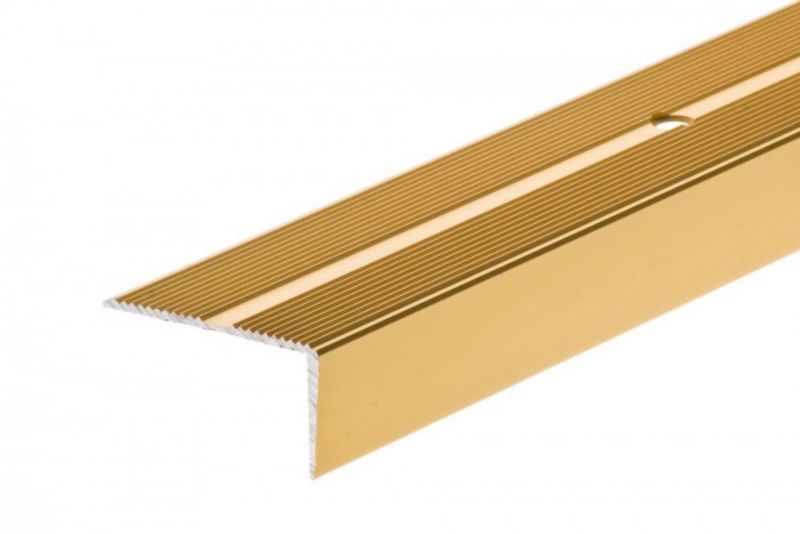 Profil schodowy ryflowany Cezar Złoty 2000x42x22mm aluminium 1 szt.