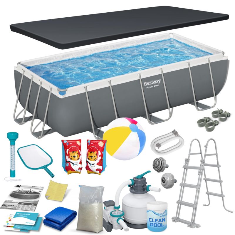 Basen ogrodowy Bestway stelażowy 404x201x100cm pompa piaskowa zestaw 56442-17W1 1szt.