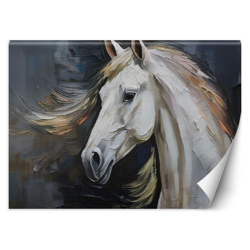 Fototapeta Feeby Biały koń 400x280 1 szt