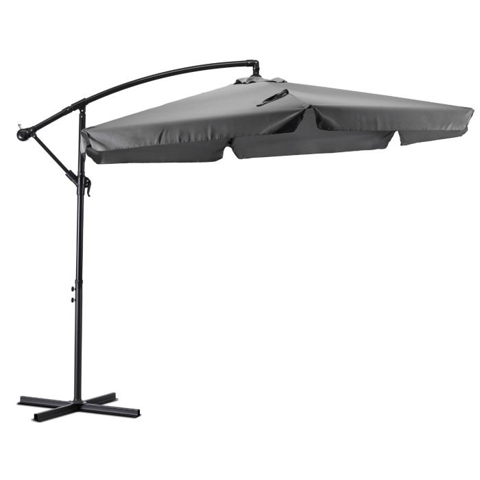 Parasol Ogrodowy Akron Mebel Elite Duży Składany z Pokrowcem Ciemnoszary 1 szt