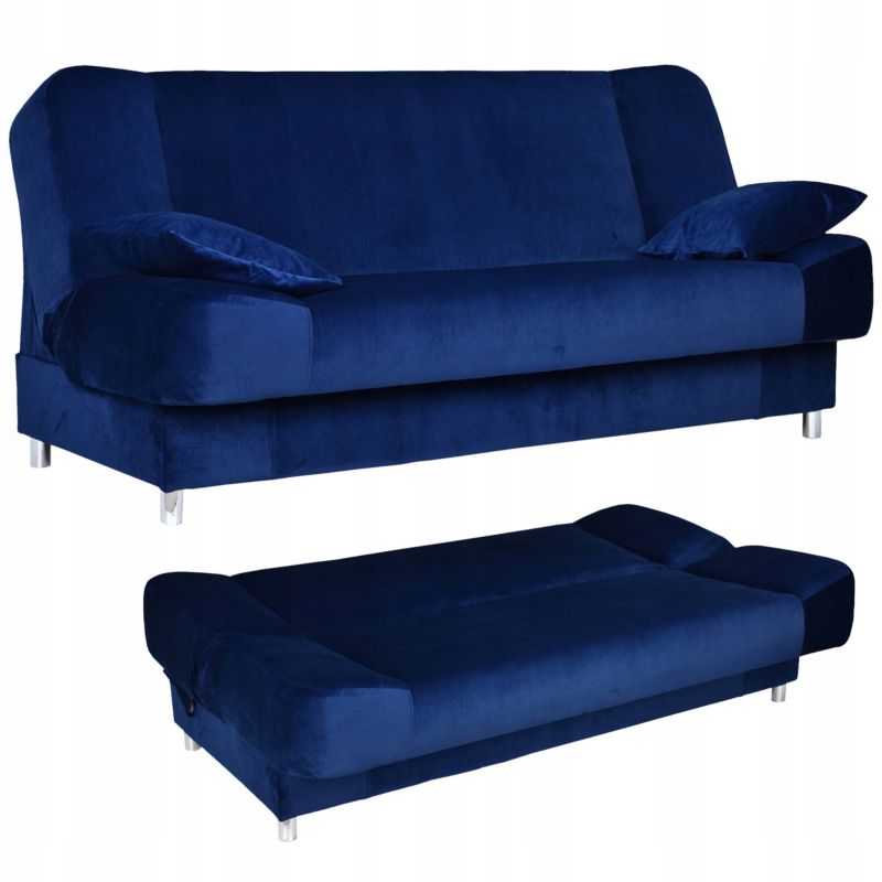 Sofa do salonu rozkładana z poduszkami Family Meble Sara granatowa 1szt