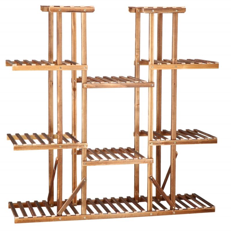 Kwietnik drewniany Springos 119 cm stojak na kwiaty, brązowy 1 szt.