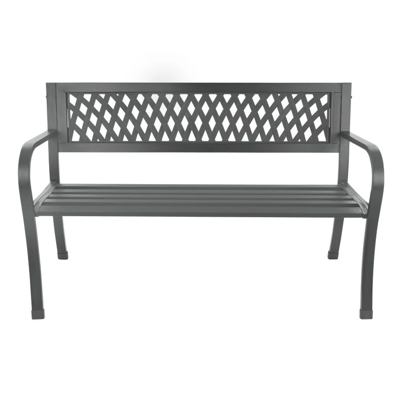 Ławka ogrodowa MultiGarden ażurowa metalowa konstrukcja grafitowa 1 szt.