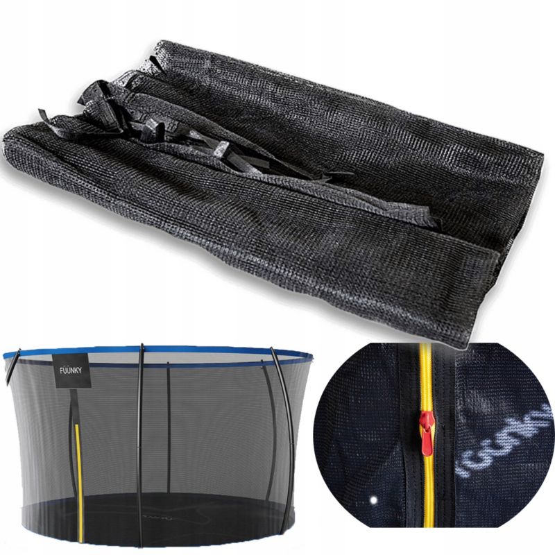 Siatka Fuunky Zabezpieczająca do Trampoliny 10FT 305cm Ochronna Czarna 1 szt