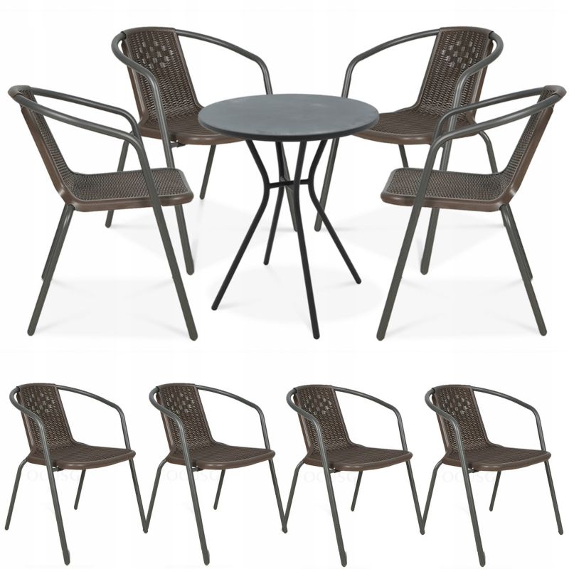 Zestaw Mebli Balkonowych Focus Garden Simple 4x Krzesła ze Stolik 60cm Na Taras Balkon 1 szt