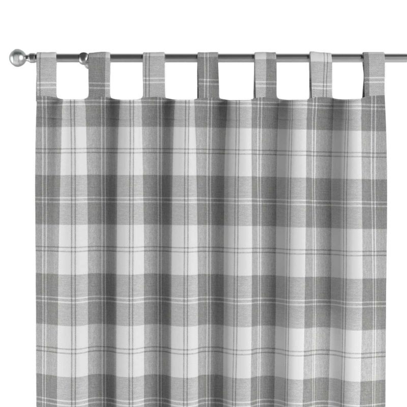 Zasłona na szelkach 1 szt. 130 x 245 cm Dekoria krata szaro-biała 1 szt.