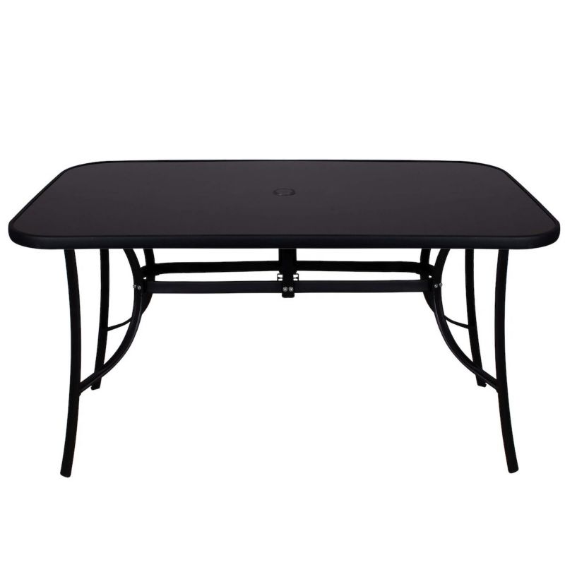 Stół ogrodowy Springos szklany metalowy czarny 150 cm 1 szt.
