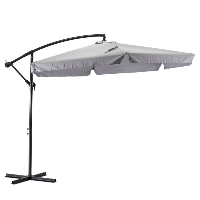 Parasol Ogrodowy Akron Mebel Elite Duży Składany z Pokrowcem Jasnoszary 1 szt