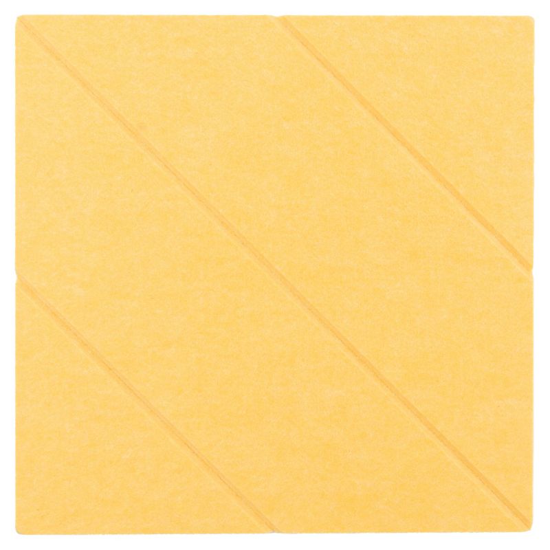 Panel filcowy ścienny dekoracyjny Multidecor Felly 40 x 40 cm 9 mm kwadrat ryflowany żółty 2 szt.