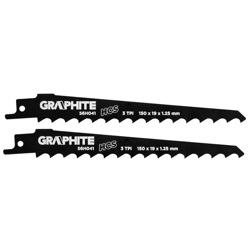 Brzeszczoty do piły szablastej GRAPHITE HCS, 150 x 19 x 1.25 mm, 3TPI 1 kpl