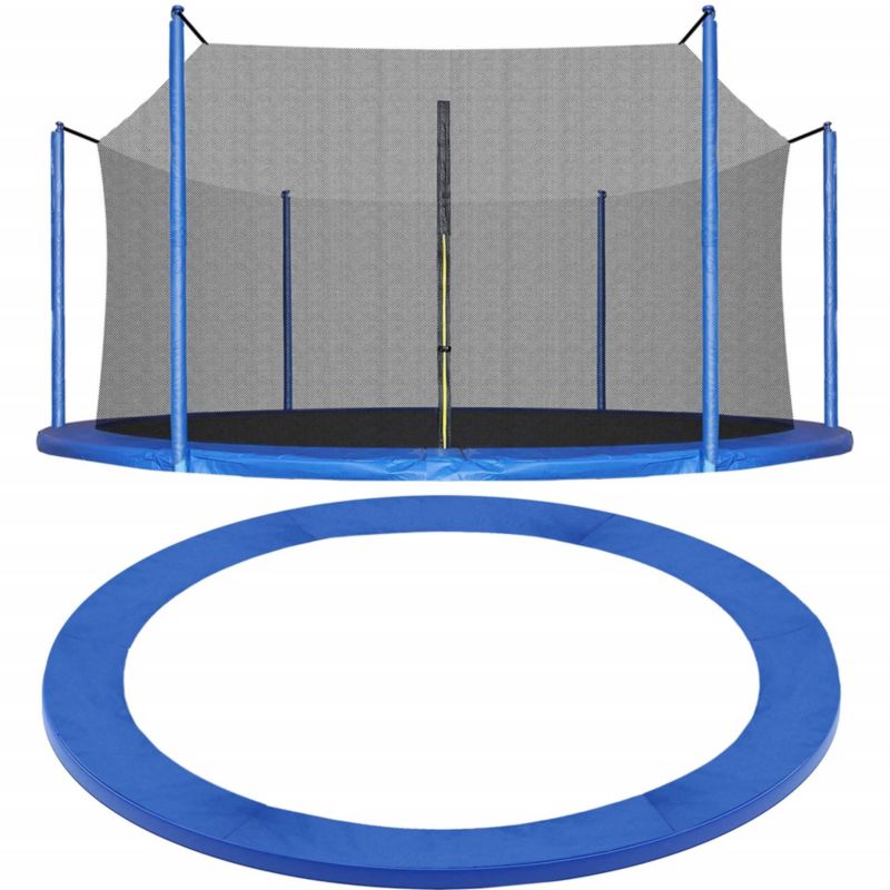 Siatka do trampoliny wewnętrzna z osłoną na sprężyny Springos 396 cm 13 FT niebieska 1 kpl.