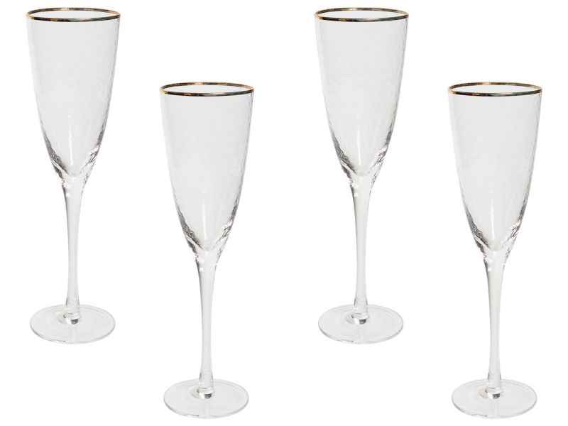 Zestaw 4 kieliszków do szampana flet Topaz 250 ml Przezroczysty 1 kpl