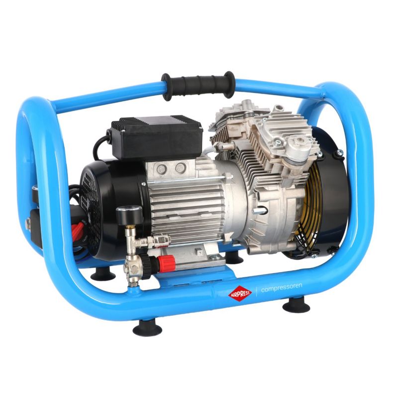Mały kompresor bezolejowy dwutłokowy LMO 5-380 Airpress 10 bar 2 KM/1.5 kW 304 l/min 5 l cichy 1 szt.