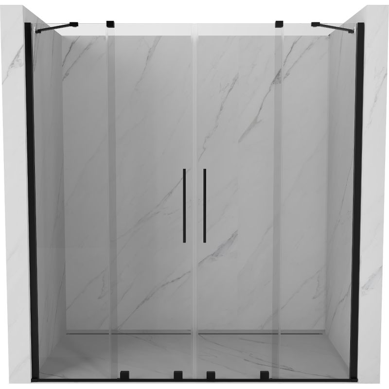 drzwi prysznicowe rozsuwane Mexen Velar czarne 200x200 cm 1 szt.