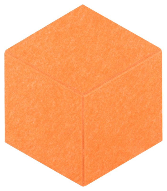 Panel filcowy ścienny dekoracyjny Multidecor Felly 40 x 46 cm 9 mm heksagon ryflowany pomarańczowy 2 szt.
