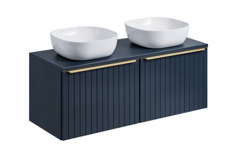 Szafka łazienkowa Furnidea 120 cm granatowa z blatem i umywalkami Santa Fe Deep Blue 1 szt.