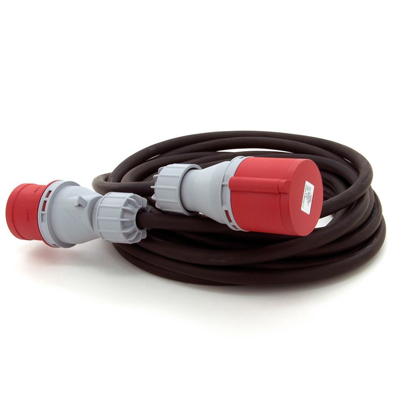 Przedłużacz siłowy gumowy ELS Elektrotechnika 2OPD1610 16A 400V IP44 H07RN-F 5x2.5mm2 10M, do ogrodu, warsztatu, przemysłu, 1 szt.