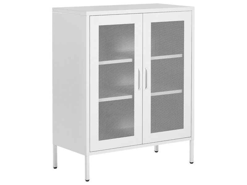 Komoda dwudrzwiowa Wakatipu Metal 80 cm 40 cm Biały 1 szt.