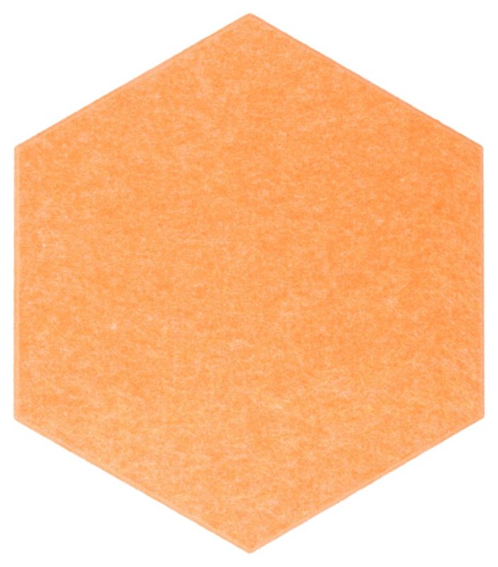 Panel filcowy ścienny dekoracyjny Multidecor Felly 40 x 46 cm 9 mm heksagon gładki pomarańczowy 2 szt.