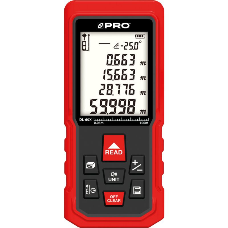 Dalmierz laserowy PRO DL-60X 60 m
