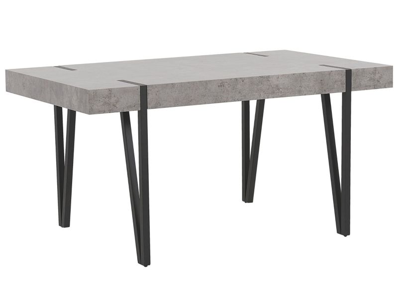Stół do jadalni Adena 90 cm 150 cm Efekt betonu Szary 1 szt.