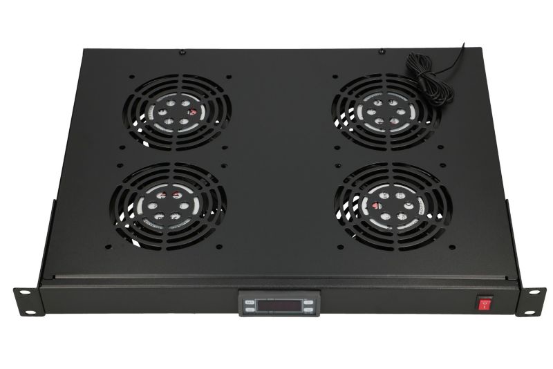 19", 4 wentylatory, do szaf stojących, z termostatem Extralink Panel wentylatorów undefined