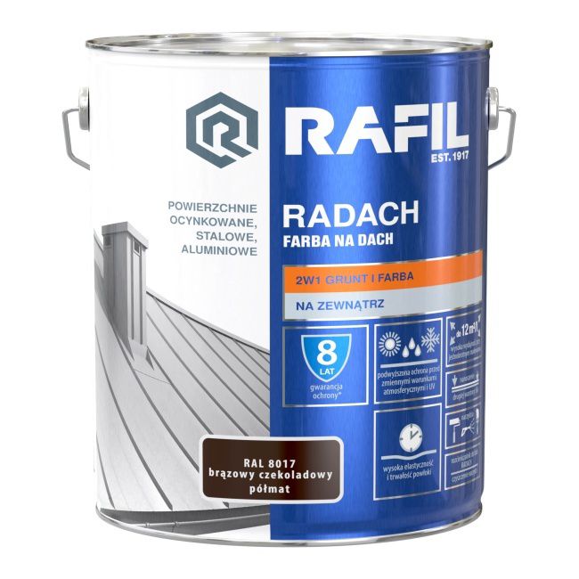 Farba na dach Rafil Radach brąz czekoladowy RAL8017 10 l