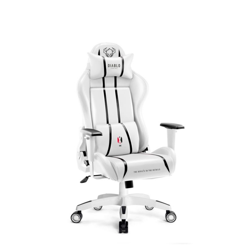 Fotel gamingowy biurowy z ekoskóry Small Diablo X-One 2.0 biało-czarny 1 szt