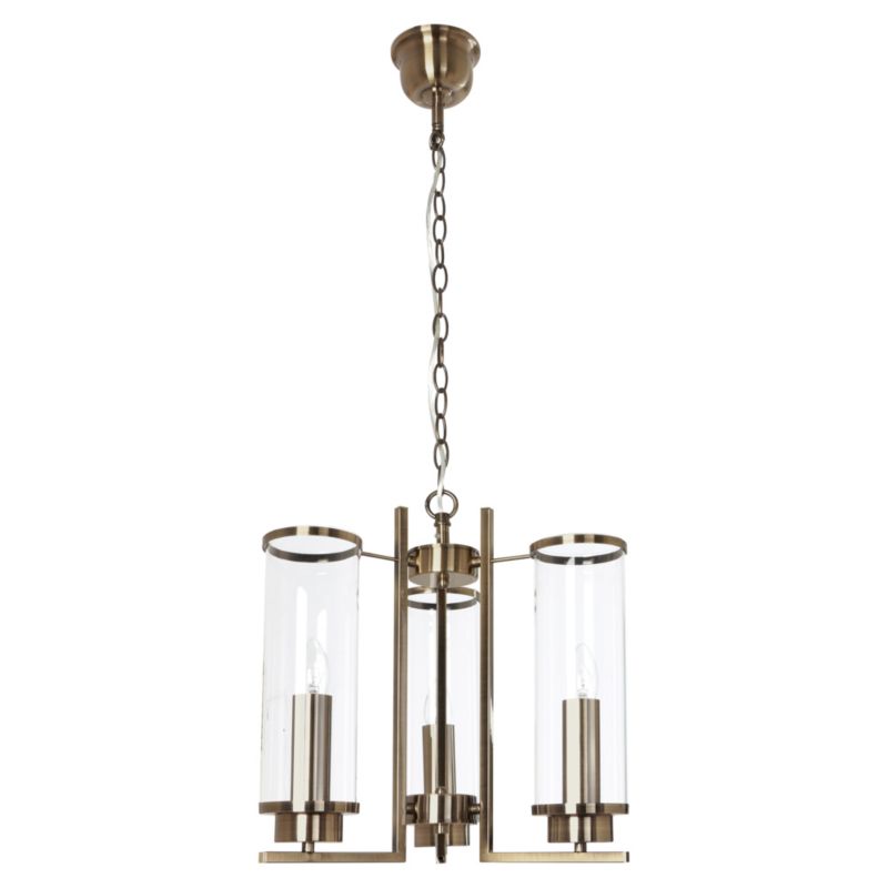 Lampa Wisząca SPOT Light 3xE14 Max.40W Połączenie Patyny i Transparentnego Szkła, Polski Producent, 1 szt.