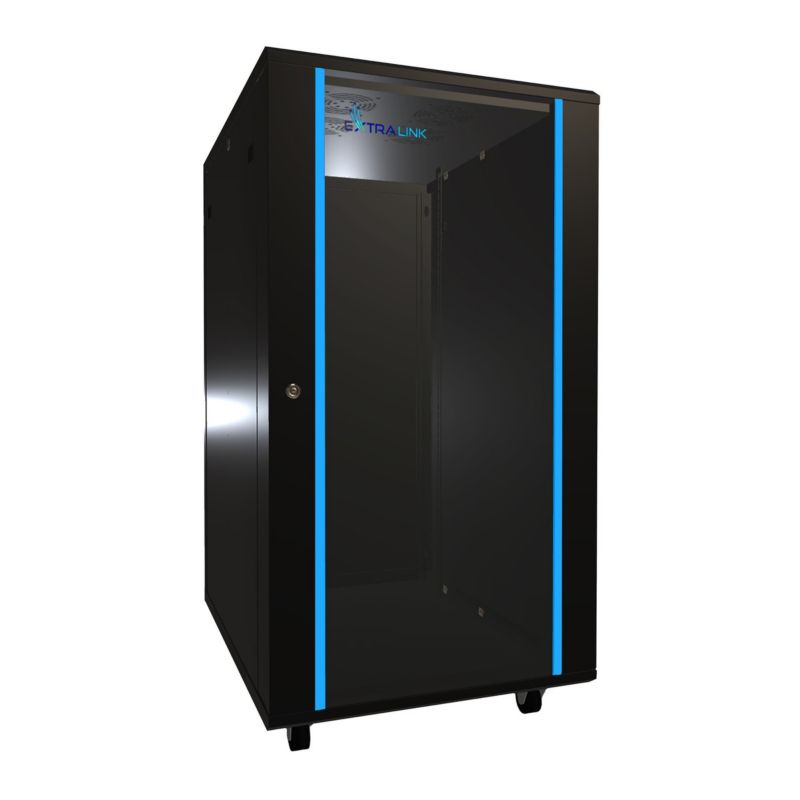 Szafa rack Extralink 22U 600x800 Czarna stojąca