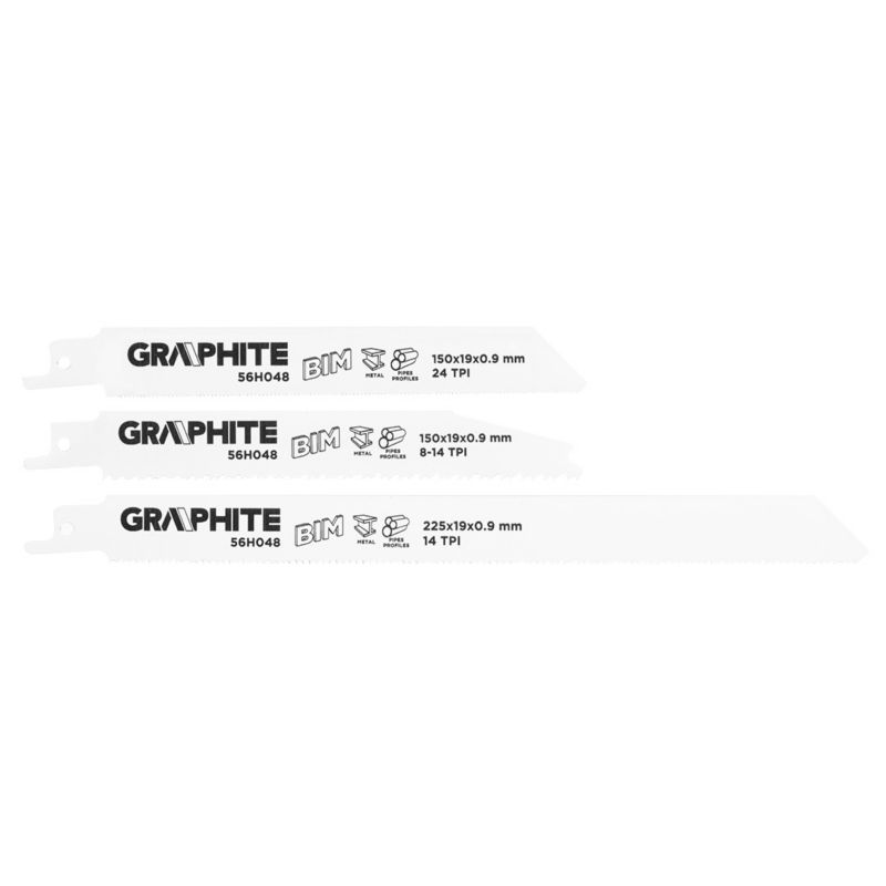 Brzeszczoty do piły szablastej GRAPHITE BIM, zestaw 3 szt. 1 kpl
