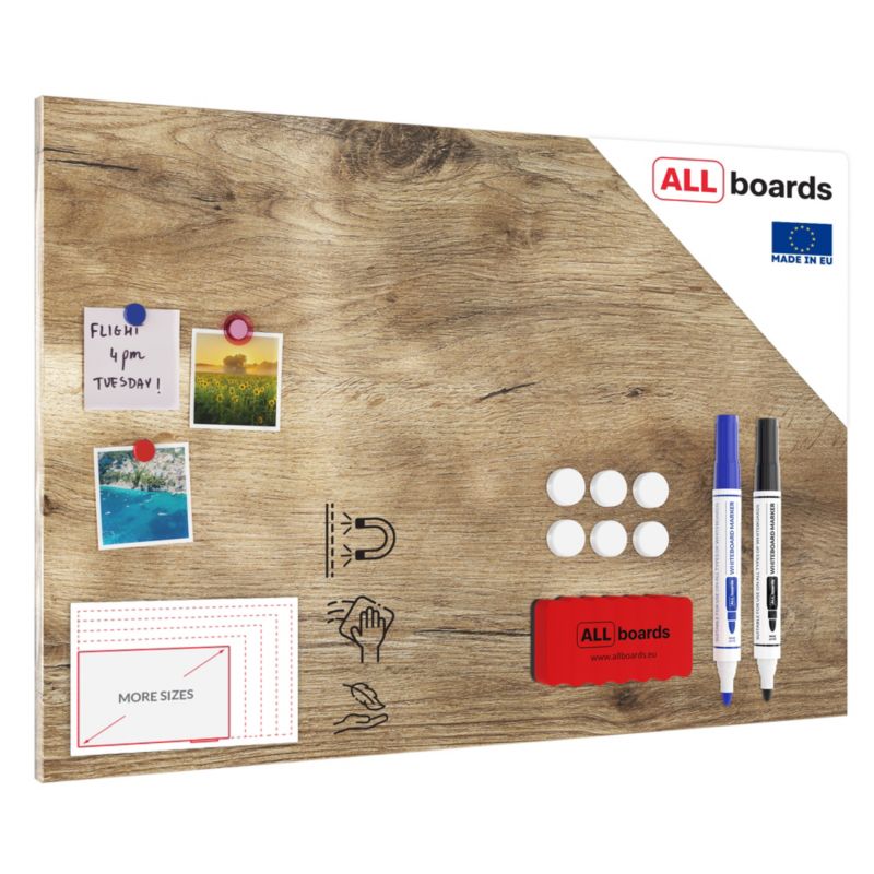 Tablica magnetyczna metalboards 90x60 cm ALLboards drewno 1 szt.